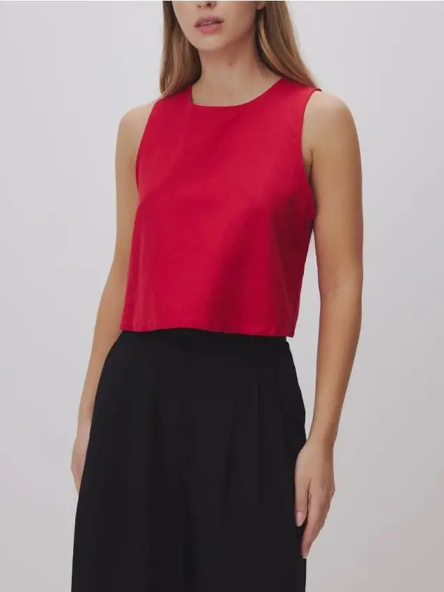 Top in viscosa Colore rosso