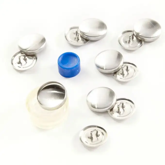 Pulsanti rivestiti metallo argento