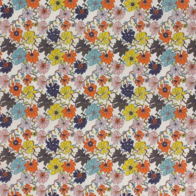 tessuto popeline cotone liberty sea petals