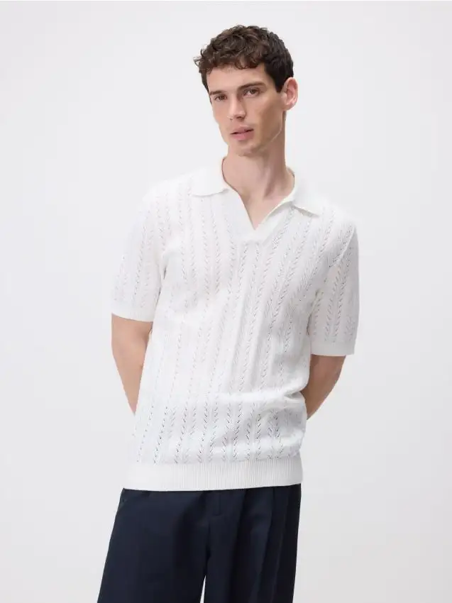 Maglia polo in cotone Colore bianco
