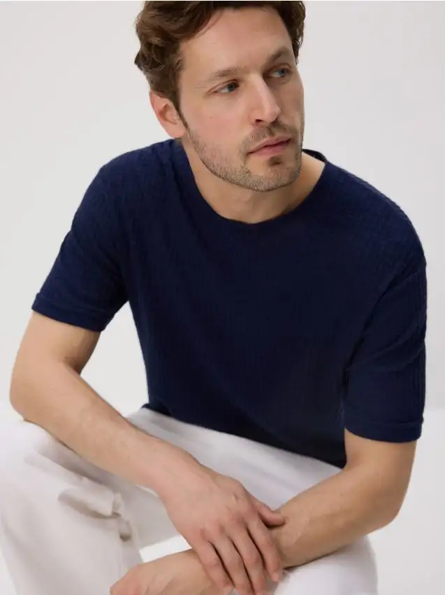 Maglione a maniche corte Colore blu scuro