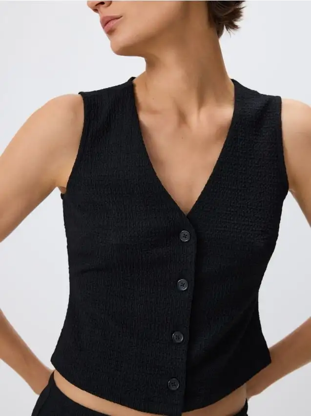 Gilet in maglia strutturata Colore nero