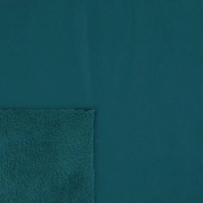 Tessuto felpato sweat e pile tinta unita turchese