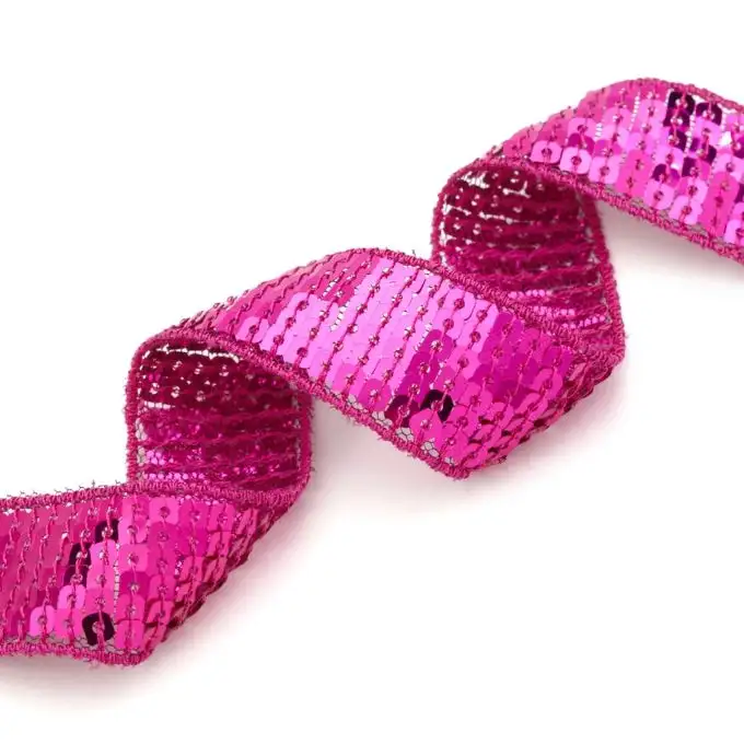 Nastro con paillettes quadrate - Fucsia