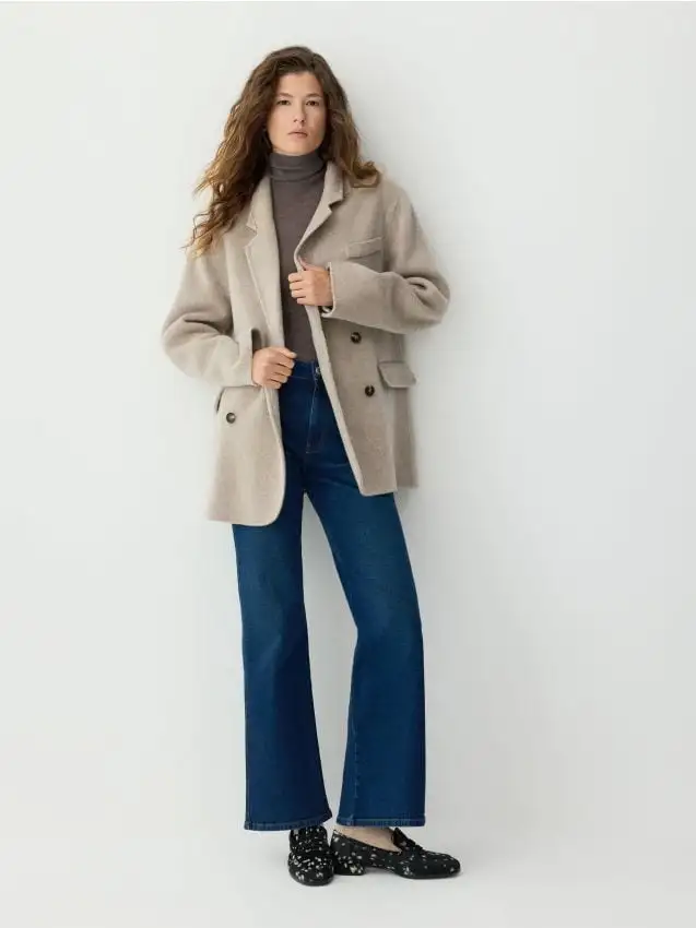 Blazer in lana fatto a mano Colore grigio chiaro