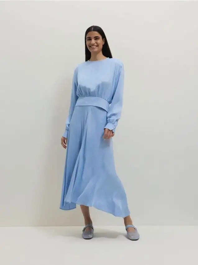 Midigonna asimmetrica Colore azzurro