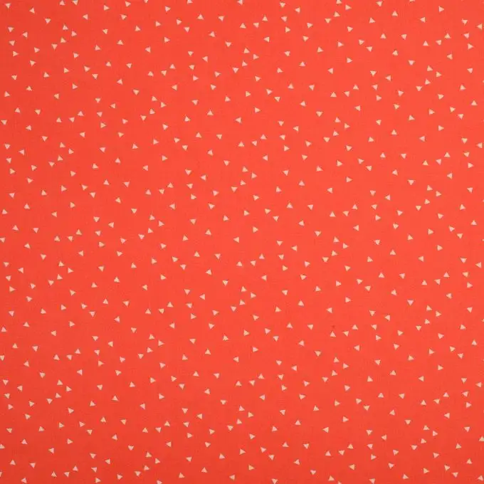 Tessuto popeline triangoli arancioni