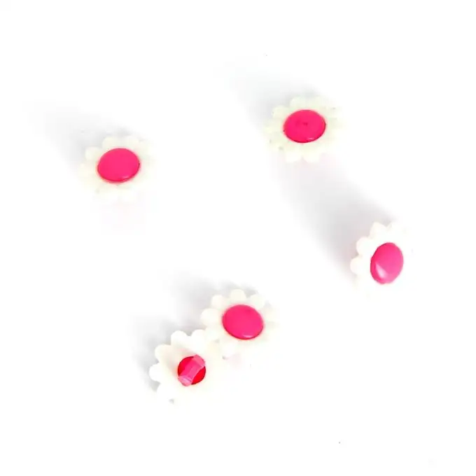 bottoni a forma di margherita rosa scuro 14mm