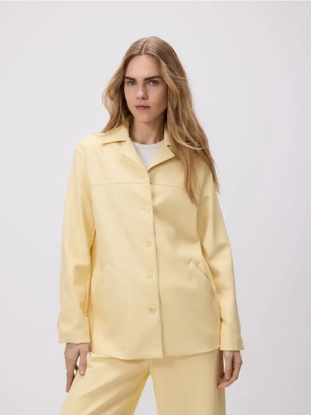 Giacca in ecopelle Colore giallo chiaro