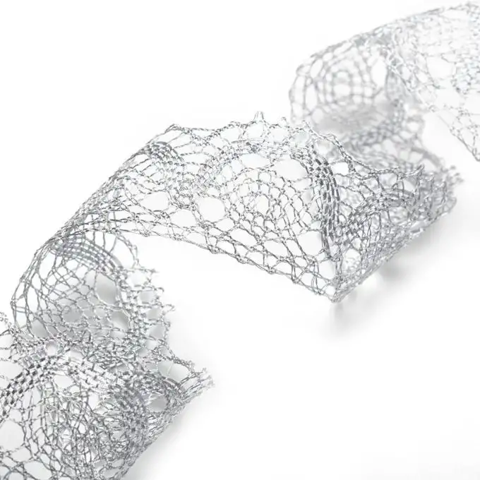 Nastro pizzo lurex 40mm - Argento