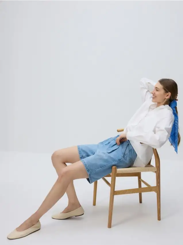 Ballerine in pelle Colore panna