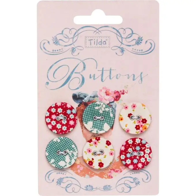 Bottoni in tessuto Tilda Cabbage Rose