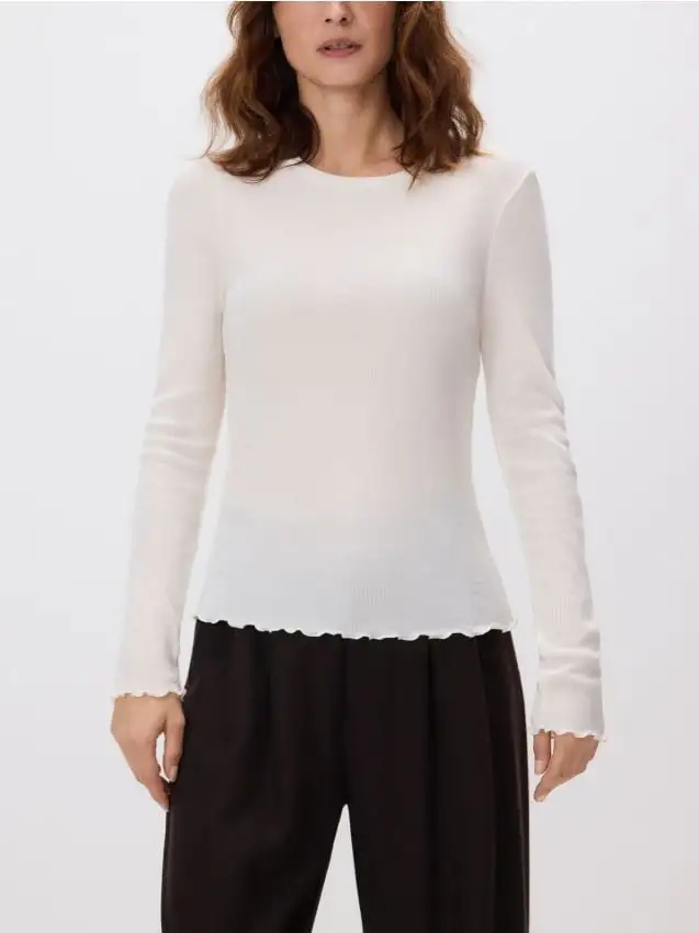 Camicia con lana Colore panna