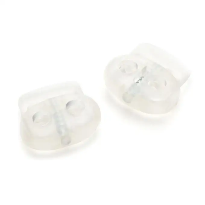 Fermacavo 2 fori plastica trasparente