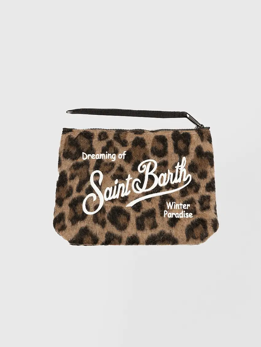 Pochette in Tessuto Eco Fur Leopardo