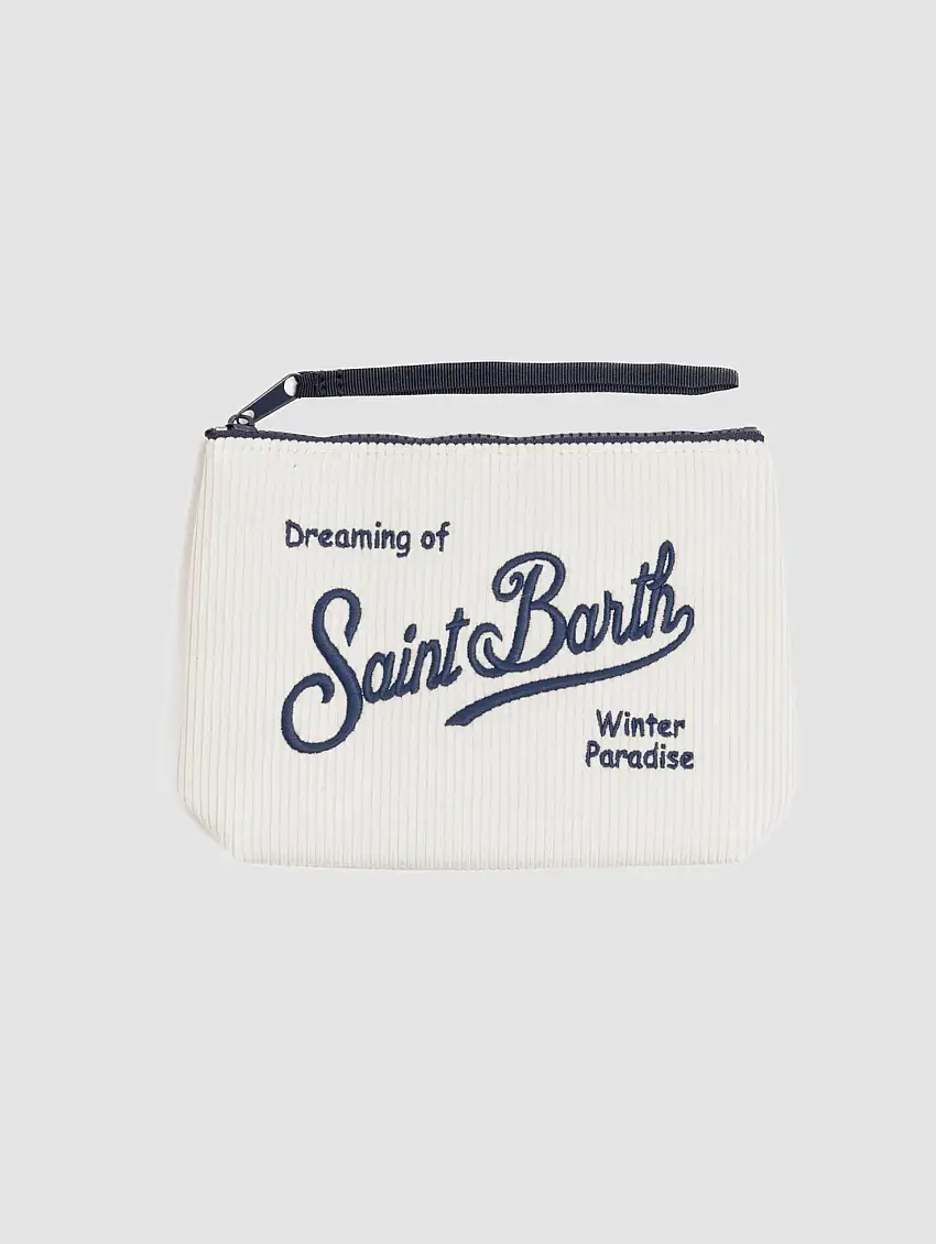 Pochette in Velluto a Coste Crema