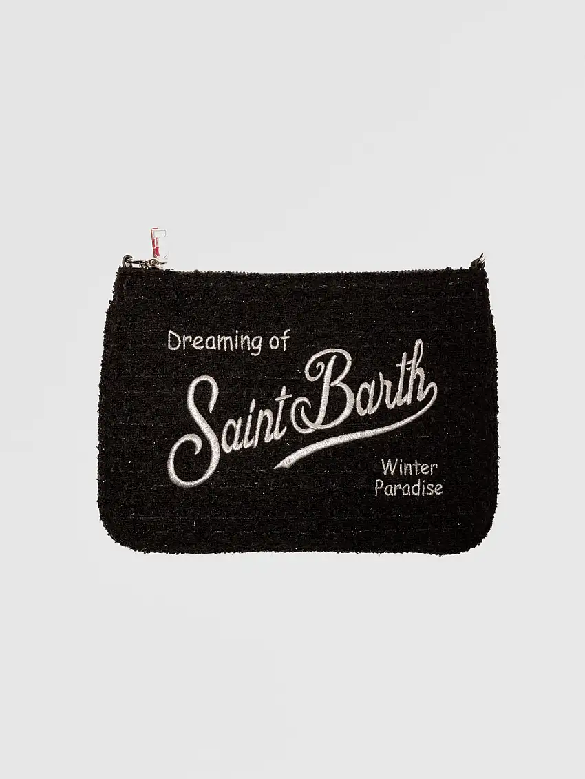 Pouch Parisienne in Lana in Tweed Nero