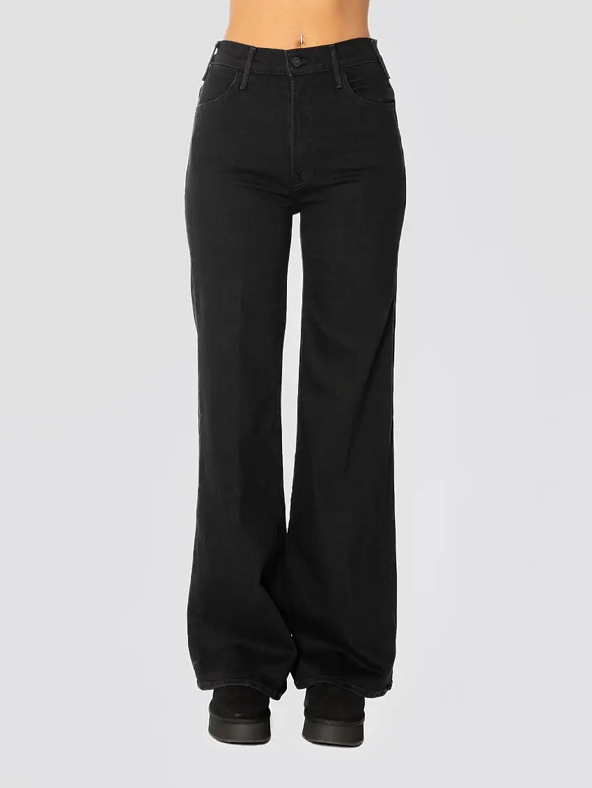 Denim a Zampa e Vita Alta Nero