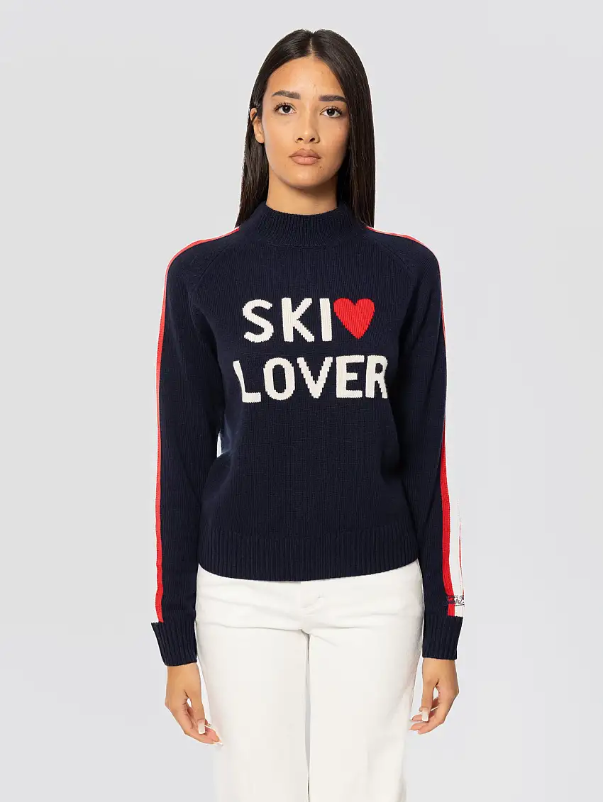 Maglione Jacquard Ski Lover Blu