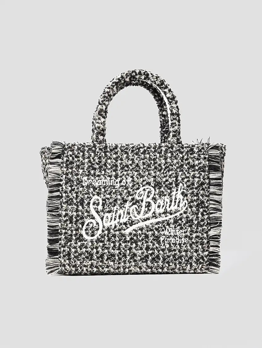 Borsa in Lana Motivo Tweed Colette Nero