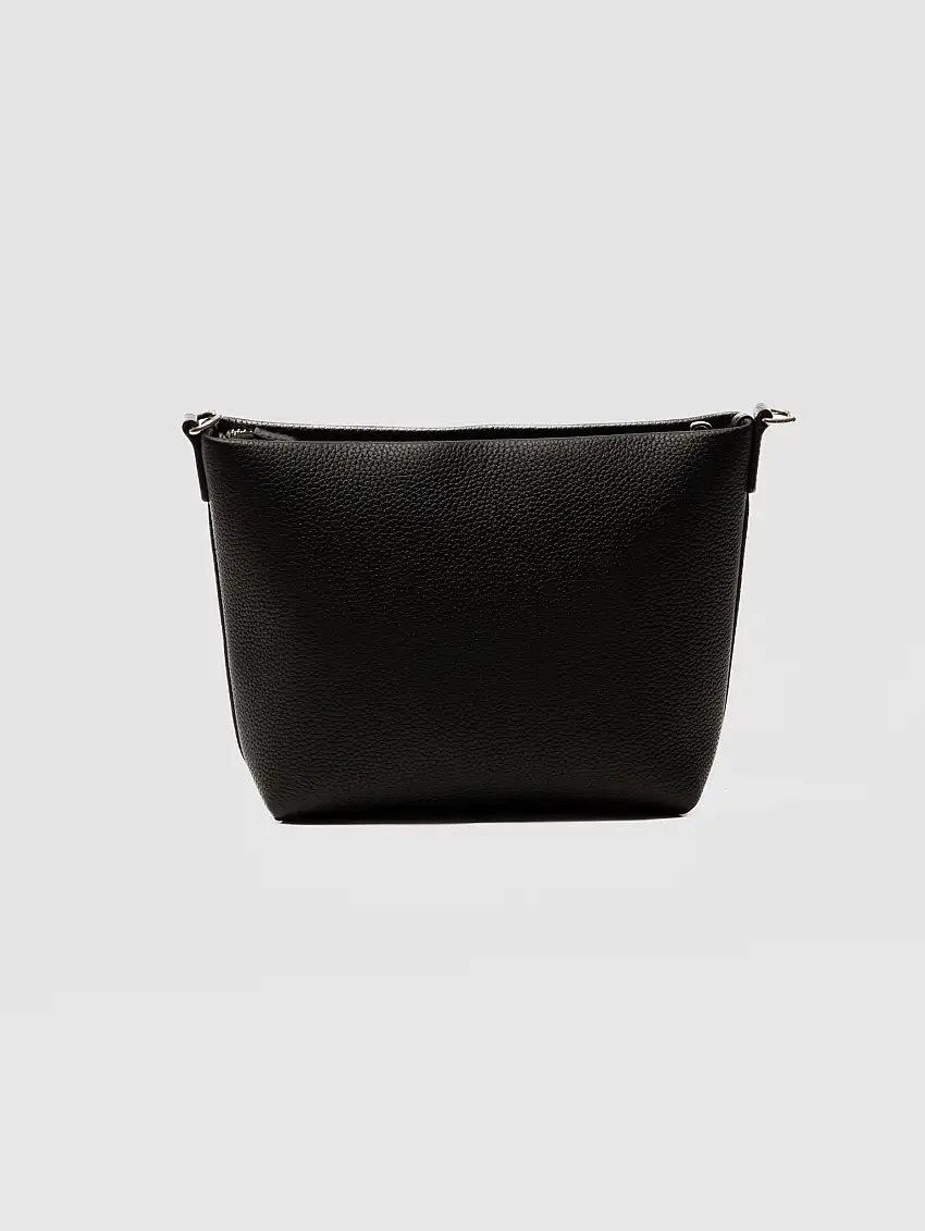 Pochette Aline in Pelle Martellata Nero
