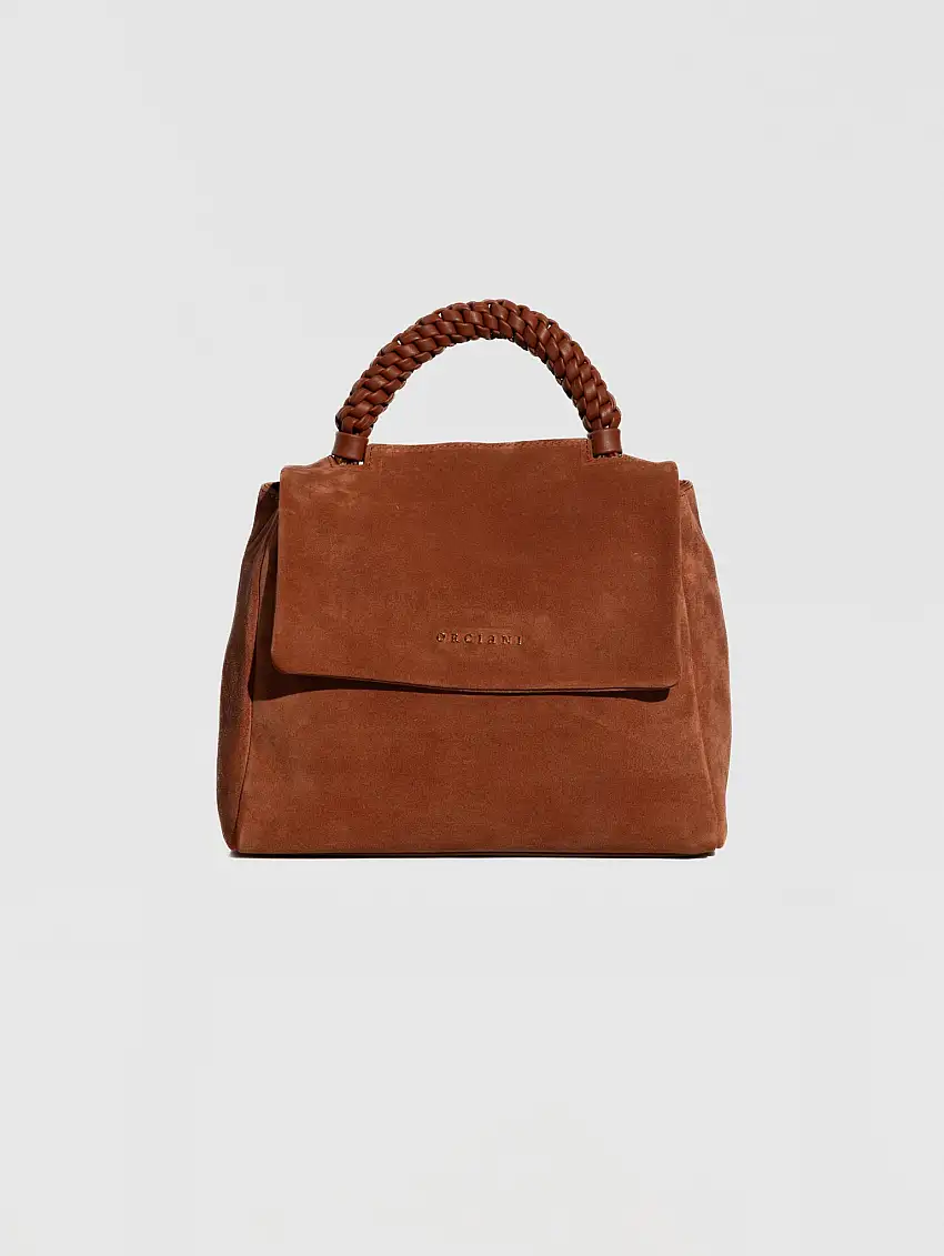 Borsa Sveva a Mano Piccola in Suede Terra di Siena