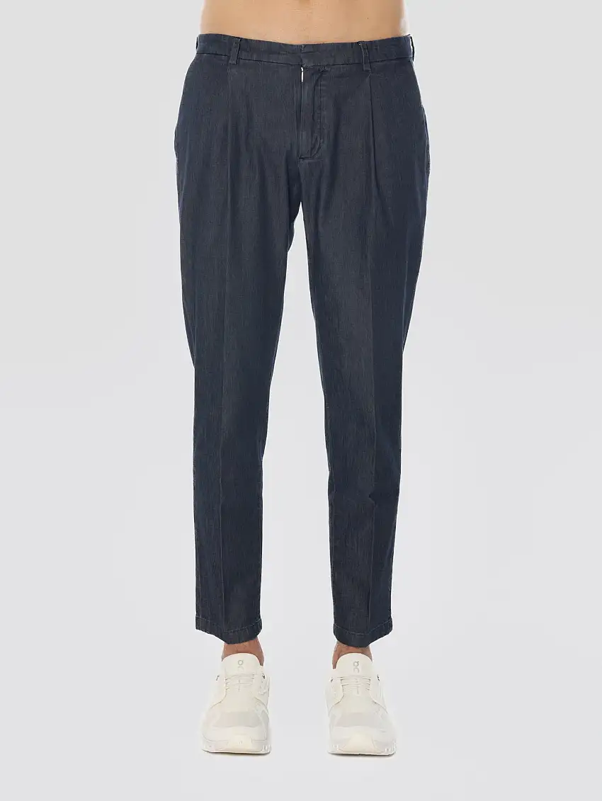 Pantaloni con Pince in denim Tiberio Blu