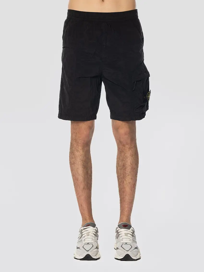 Bermuda Jogger in Nylon Metal Nero