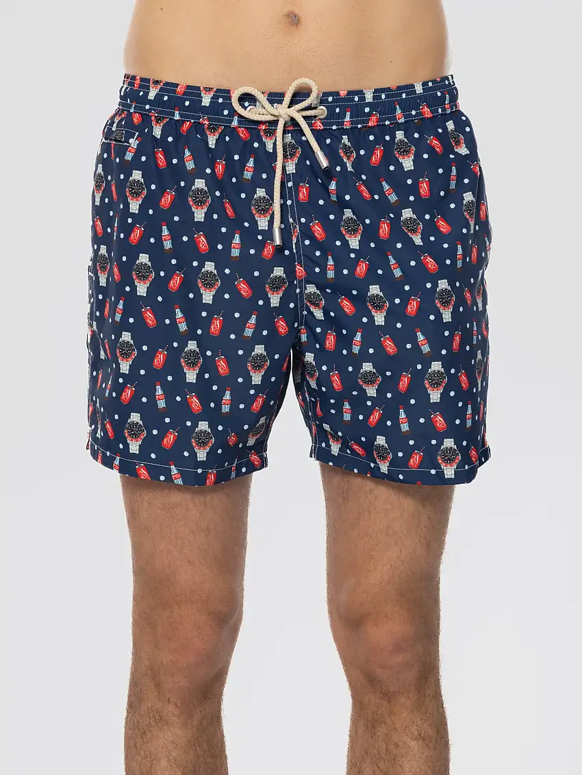 Costume Media Lunghezza Watch Red Cola Blu