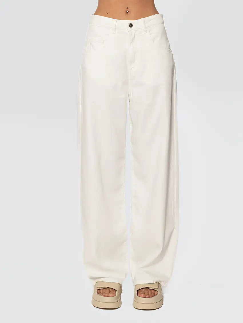 Jeans Wide Leg Poppy Bianco