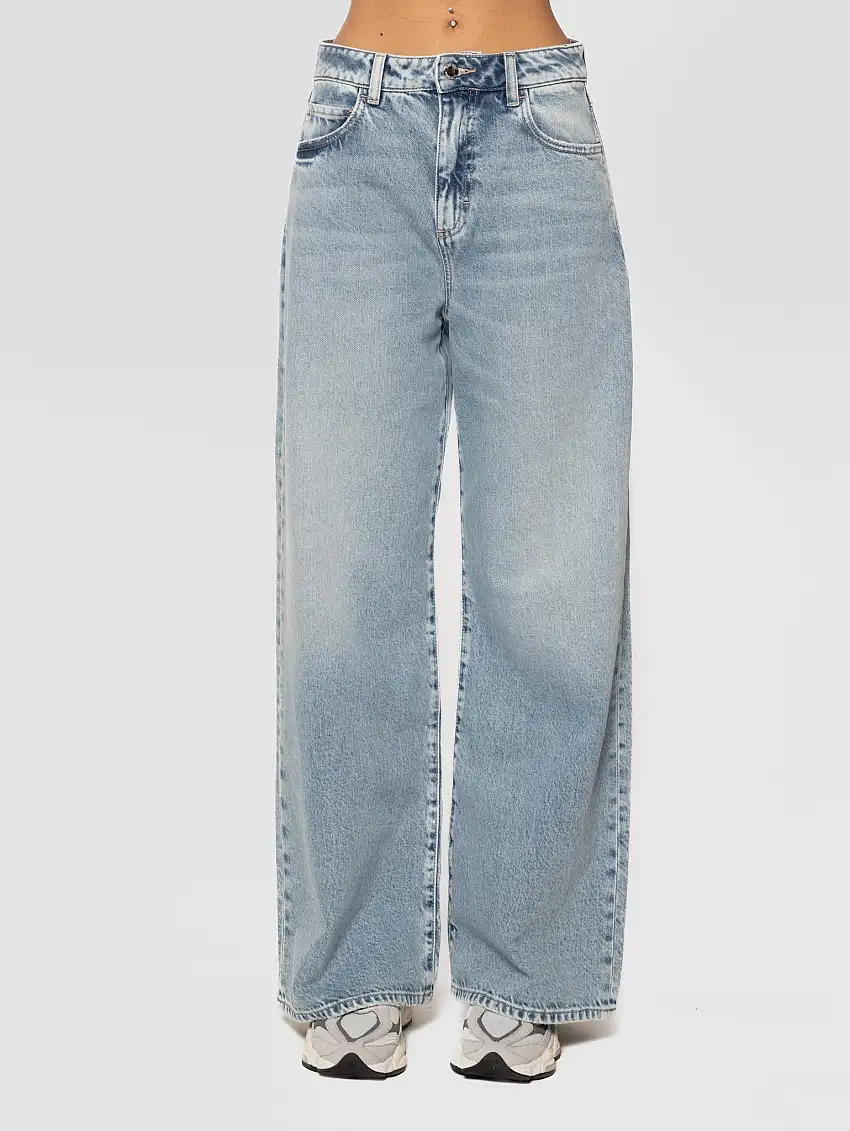 Jeans Debby Wide Leg Lavaggio Chiaro Blu