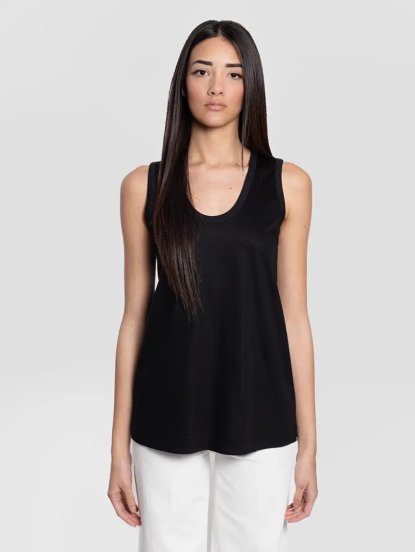 Canotta in Jersey Interlock Nembi Nero