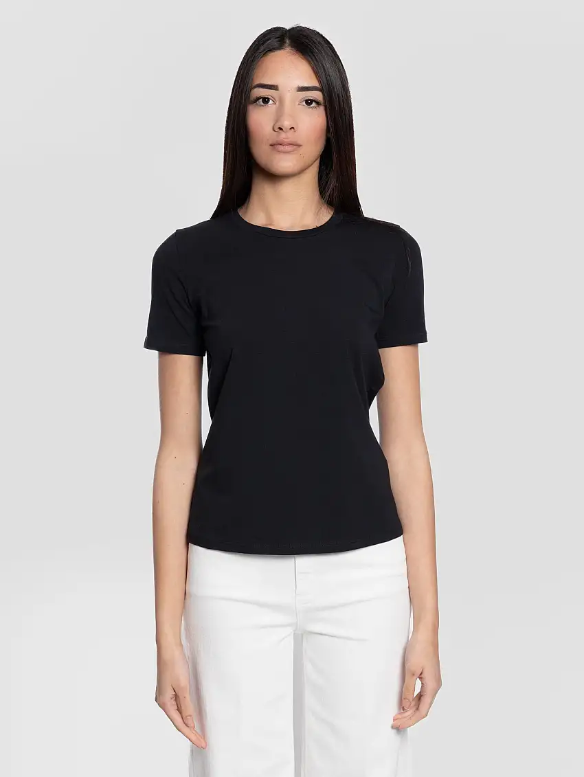 T-shirt in Jersey di Cotone Dorico Nero
