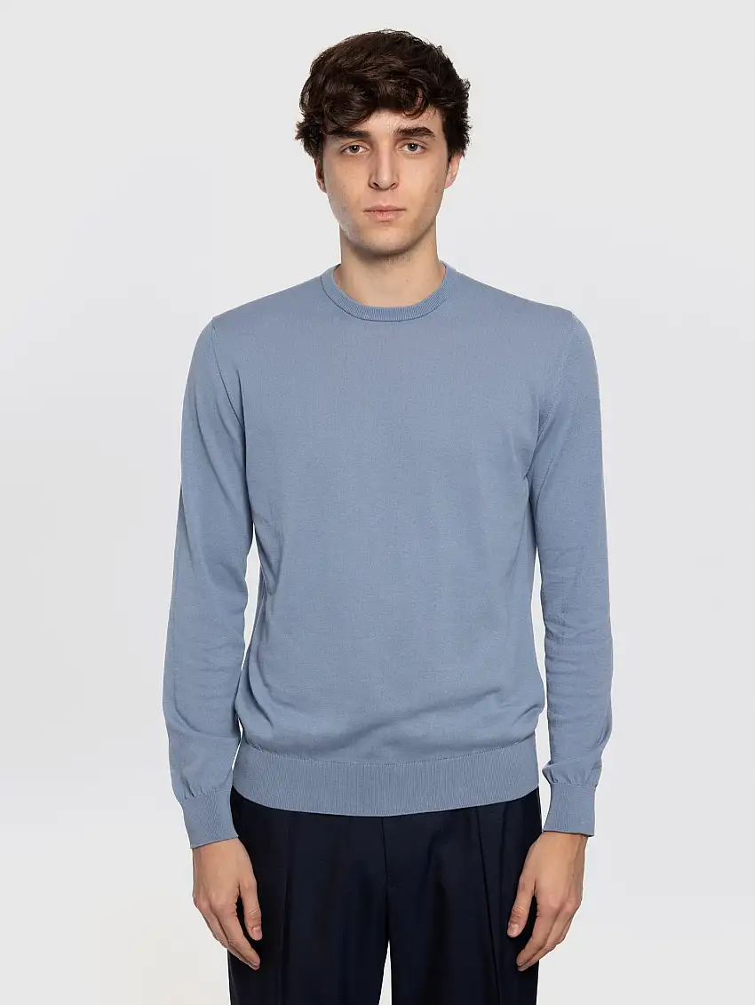 Maglia in Cotone Crepe Chambray