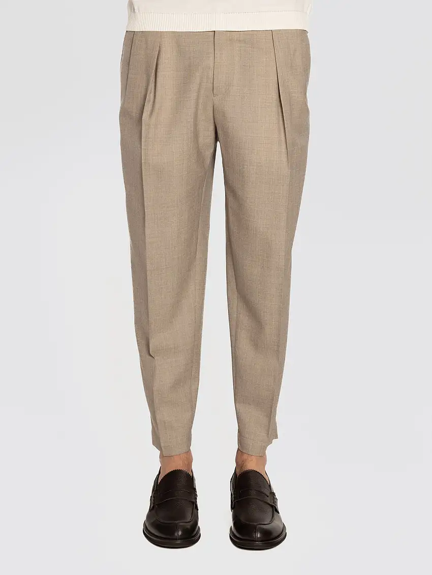 Pantaloni Portobellos in Fresco Lana Beige