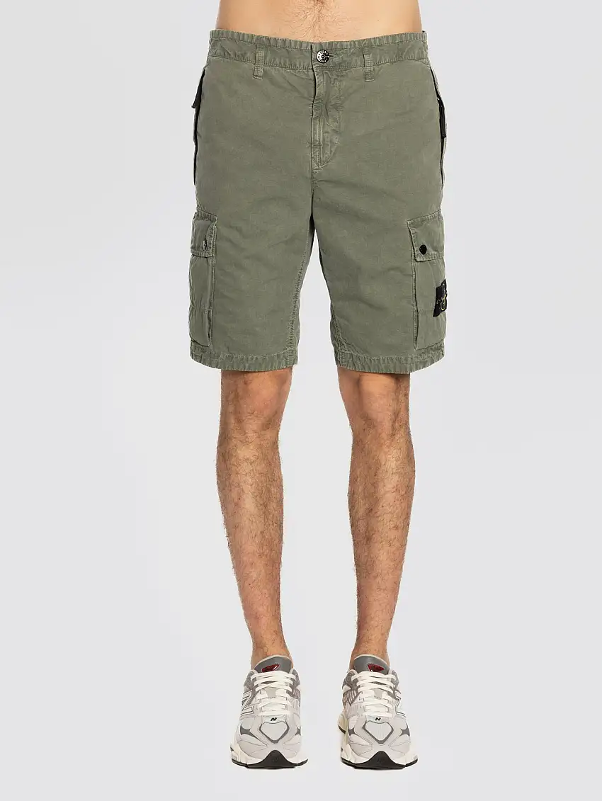 Bermuda Cargo in Twill di Cotone Muschio