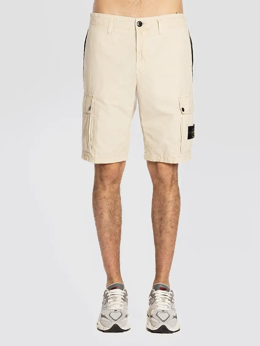 Bermuda Cargo in Twill di Cotone Sabbia