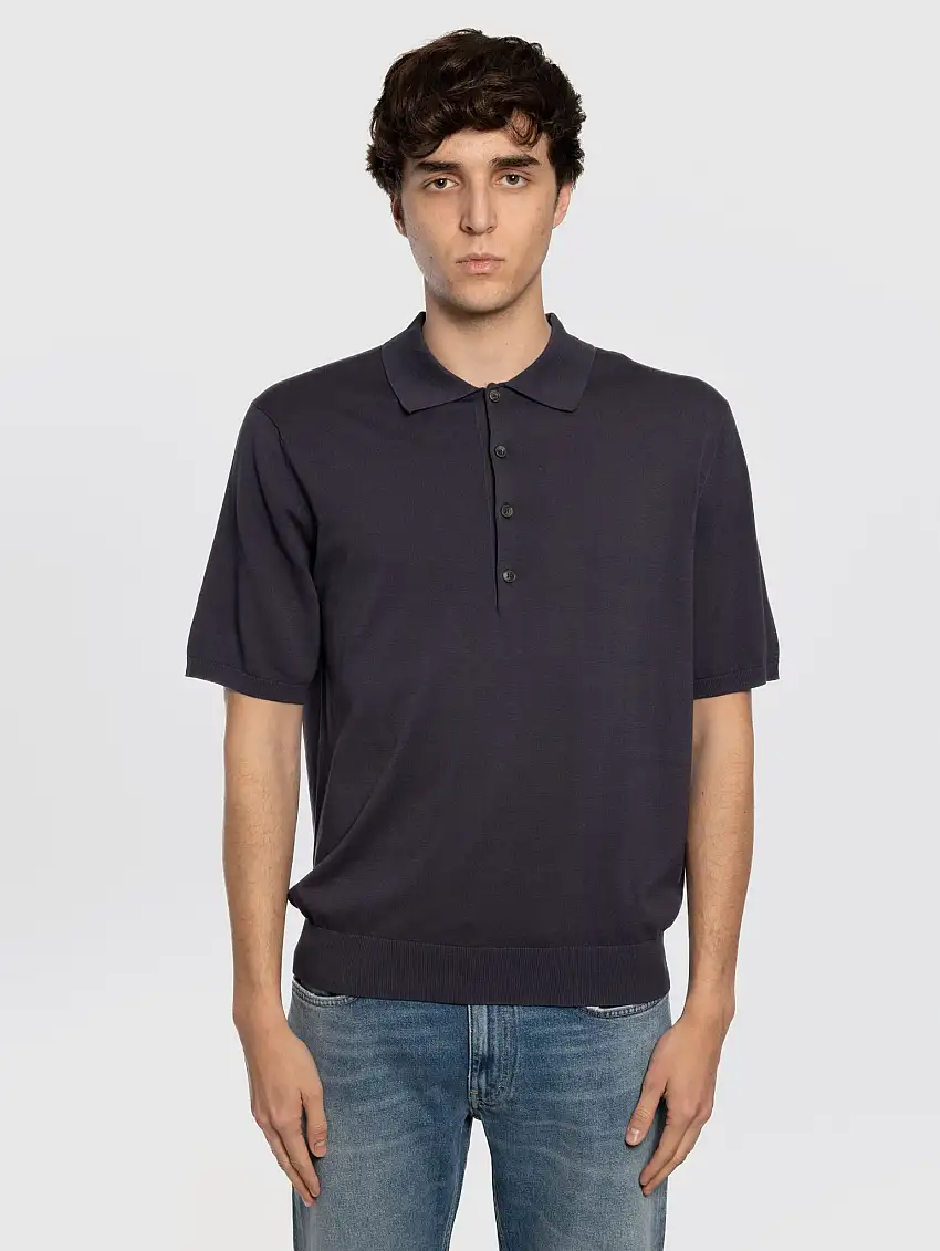 Polo in Cotone Extrafine Blu