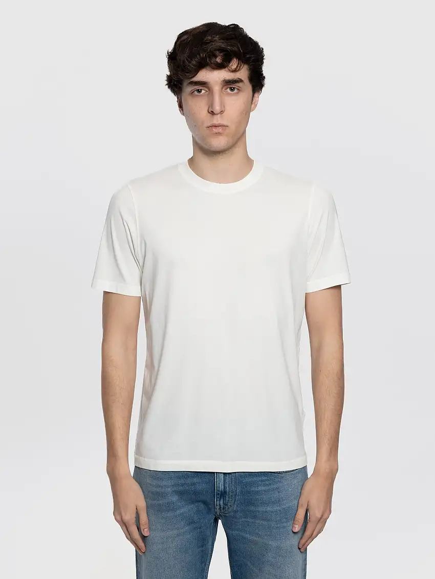 T-shirt Maniche Corte in Ice Cotton Latte