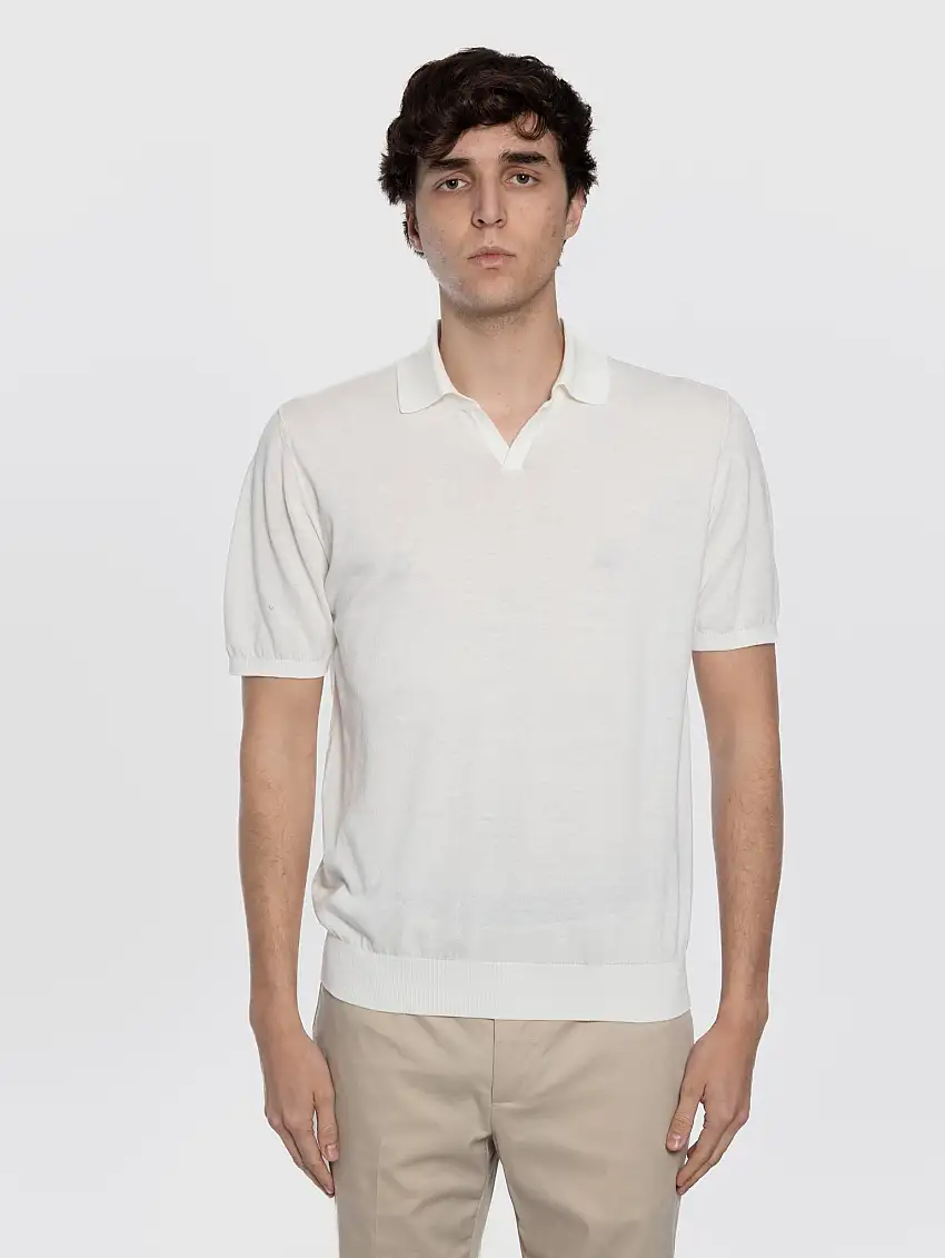 Polo con Scollo a V Latte