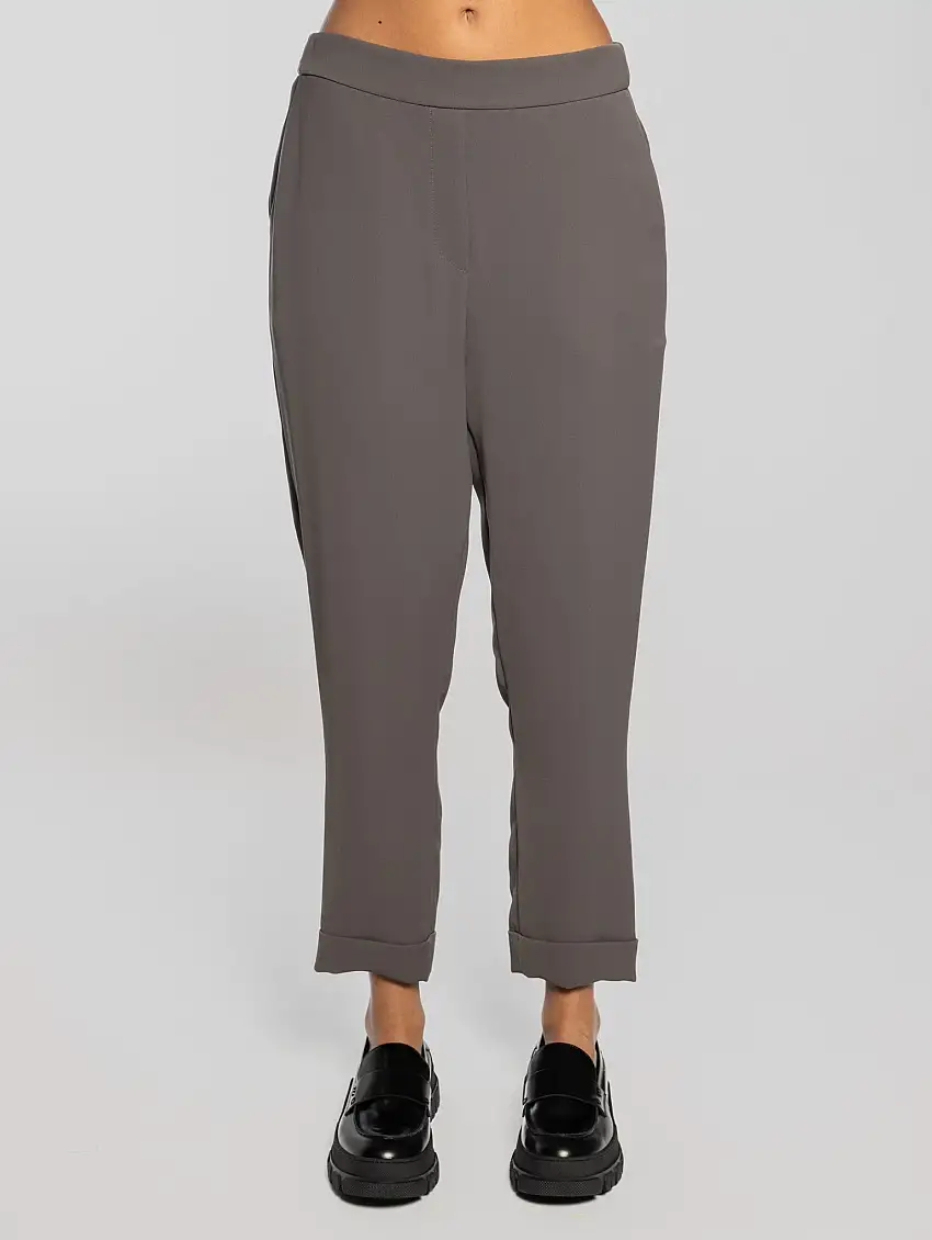 Pantaloni con Elastico in Vita Pietra