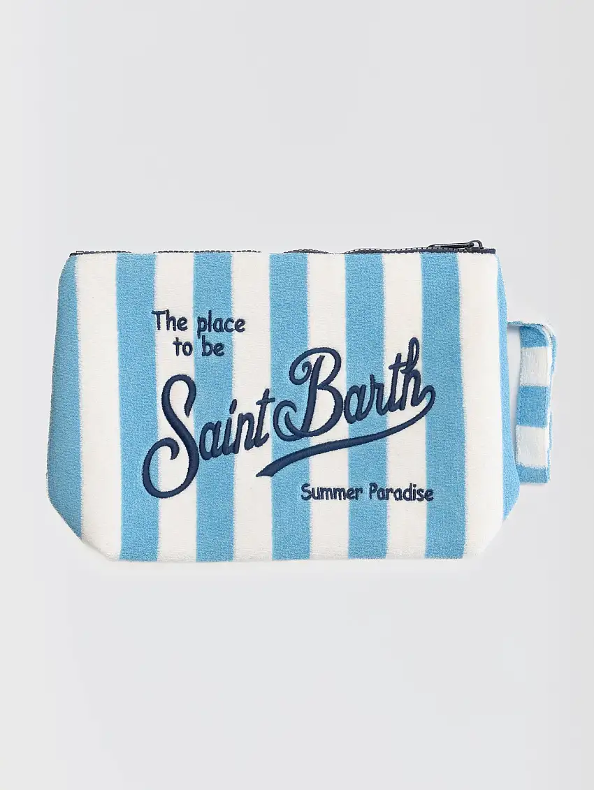 Pochette Aline in Spugna Terry a Righe Blu
