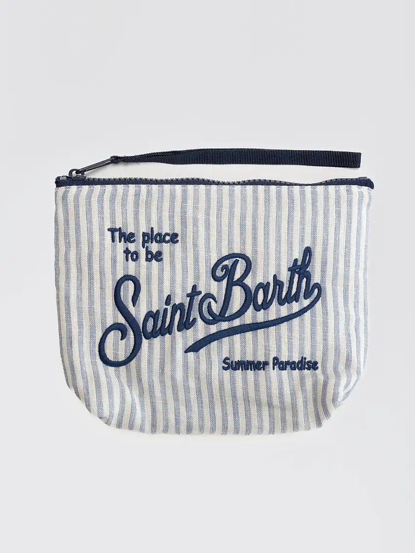 Pochette in Lino a Righe Aline Blu