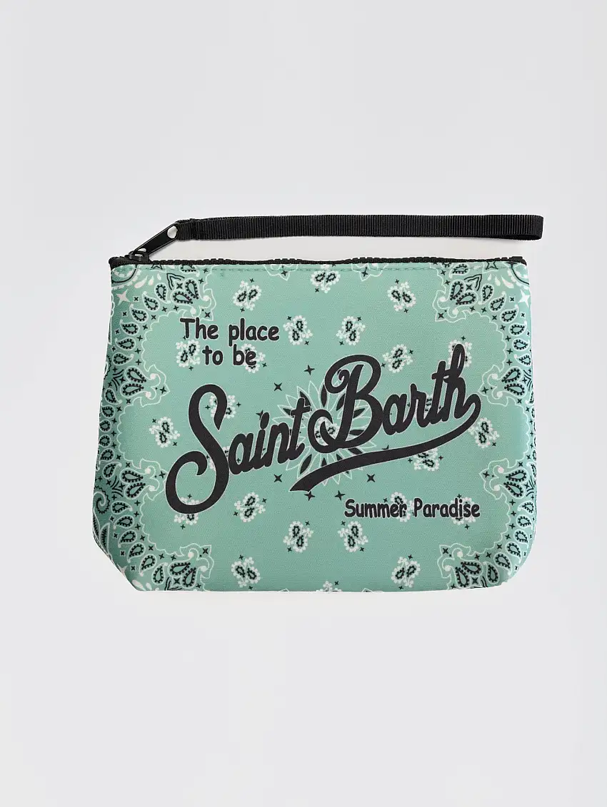 Pochette in Neoprene Bandana Verde