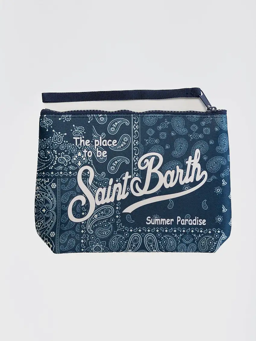 Pochette in Neoprene Bandana Blu