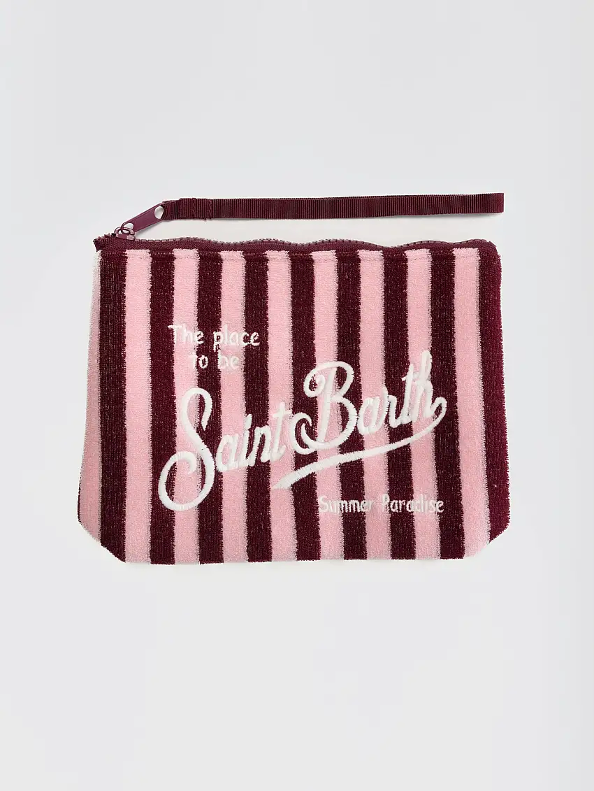 Pochette Aline in Spugna Terry a Righe Bordeaux