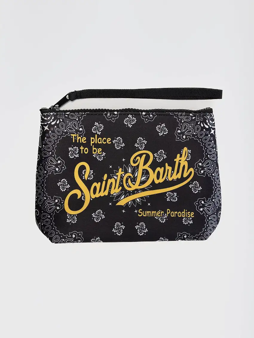 Pochette in Neoprene Bandana Nero