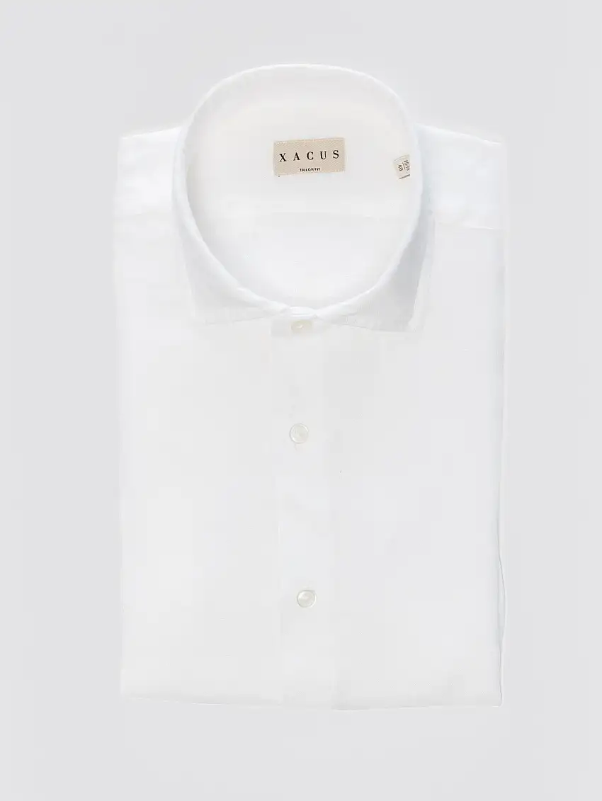 Camicia in Lino Tinta Unita Bianco