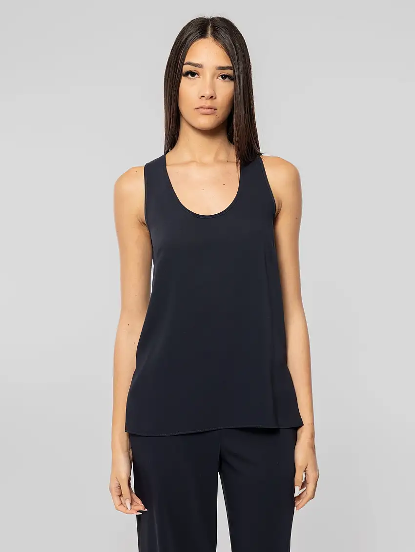 Top con Spacchetti Laterali Blu