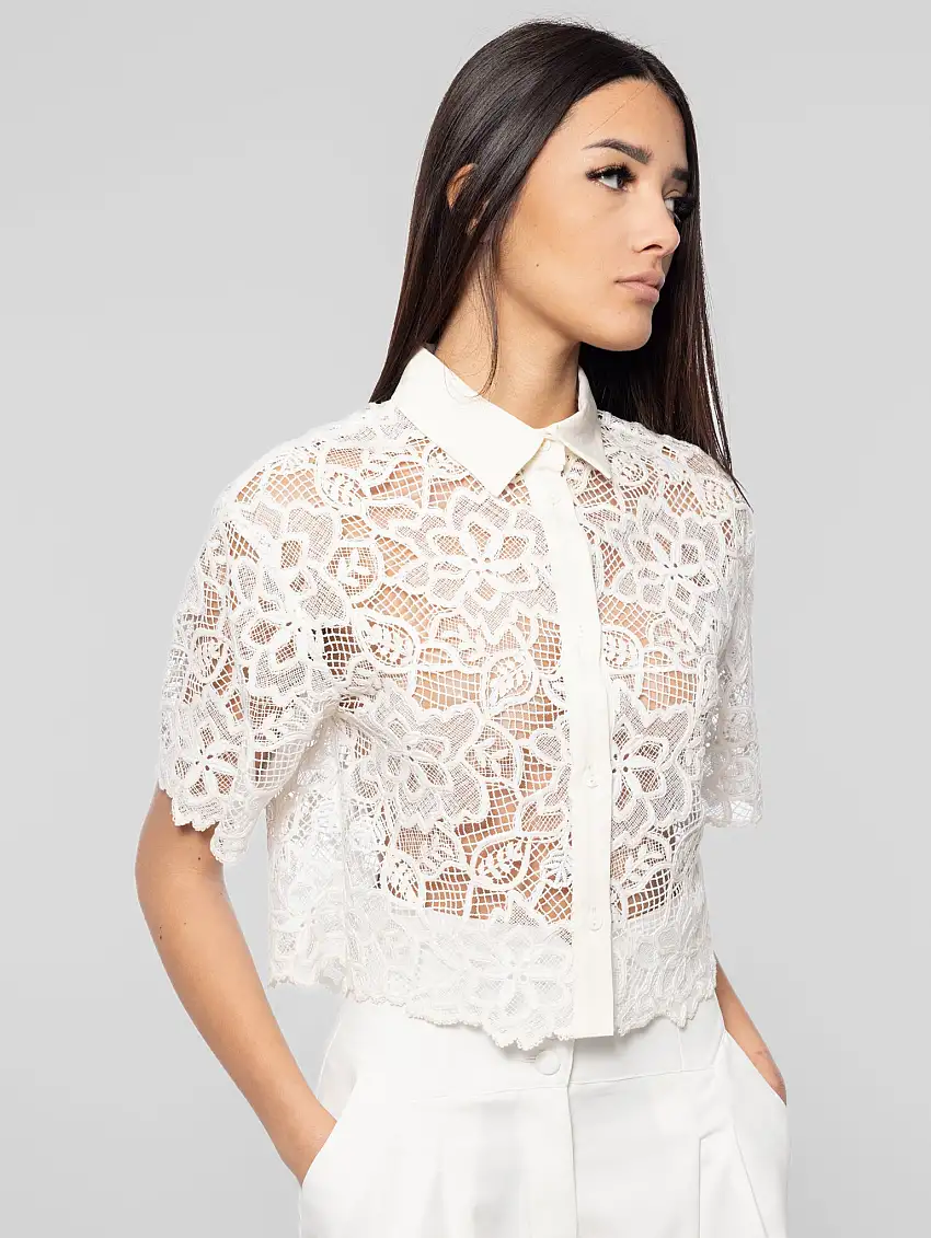 Camicia in Pizzo Macramè Ecrù